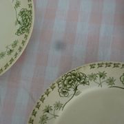 Lot de 4 assiettes plates en faïence de Sarreguemines motif Palmyre