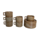 Ensemble de 6 tasses et soucoupes en grés
