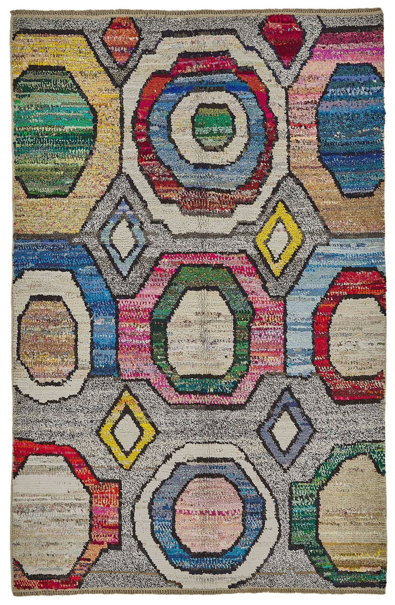 Tapis boho recyclé turc fait main 170 cm x 250 cm