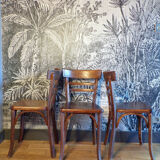 Suite 3 chairs of vintage Baumann bistro