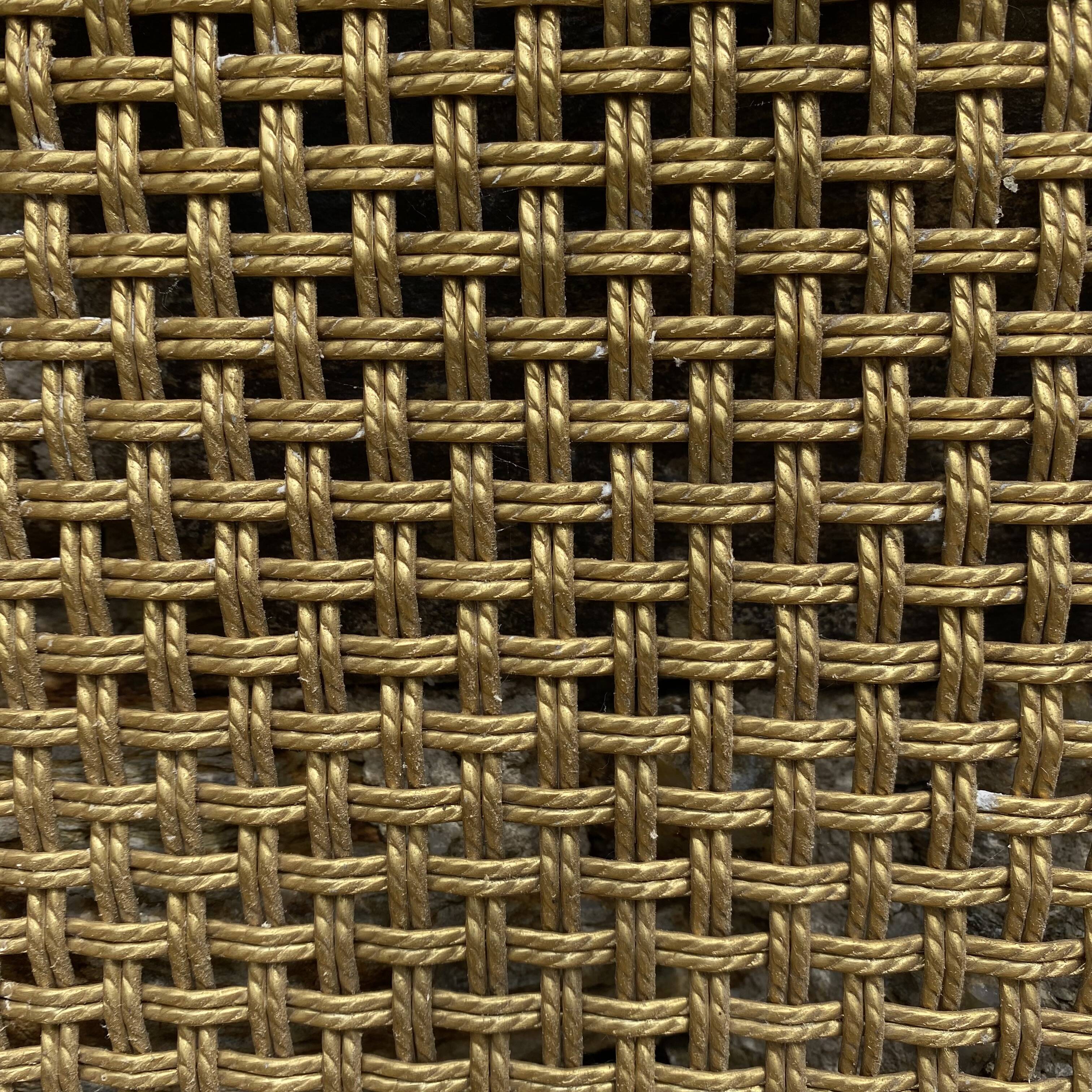 Gold metal wire mesh wall coat rack