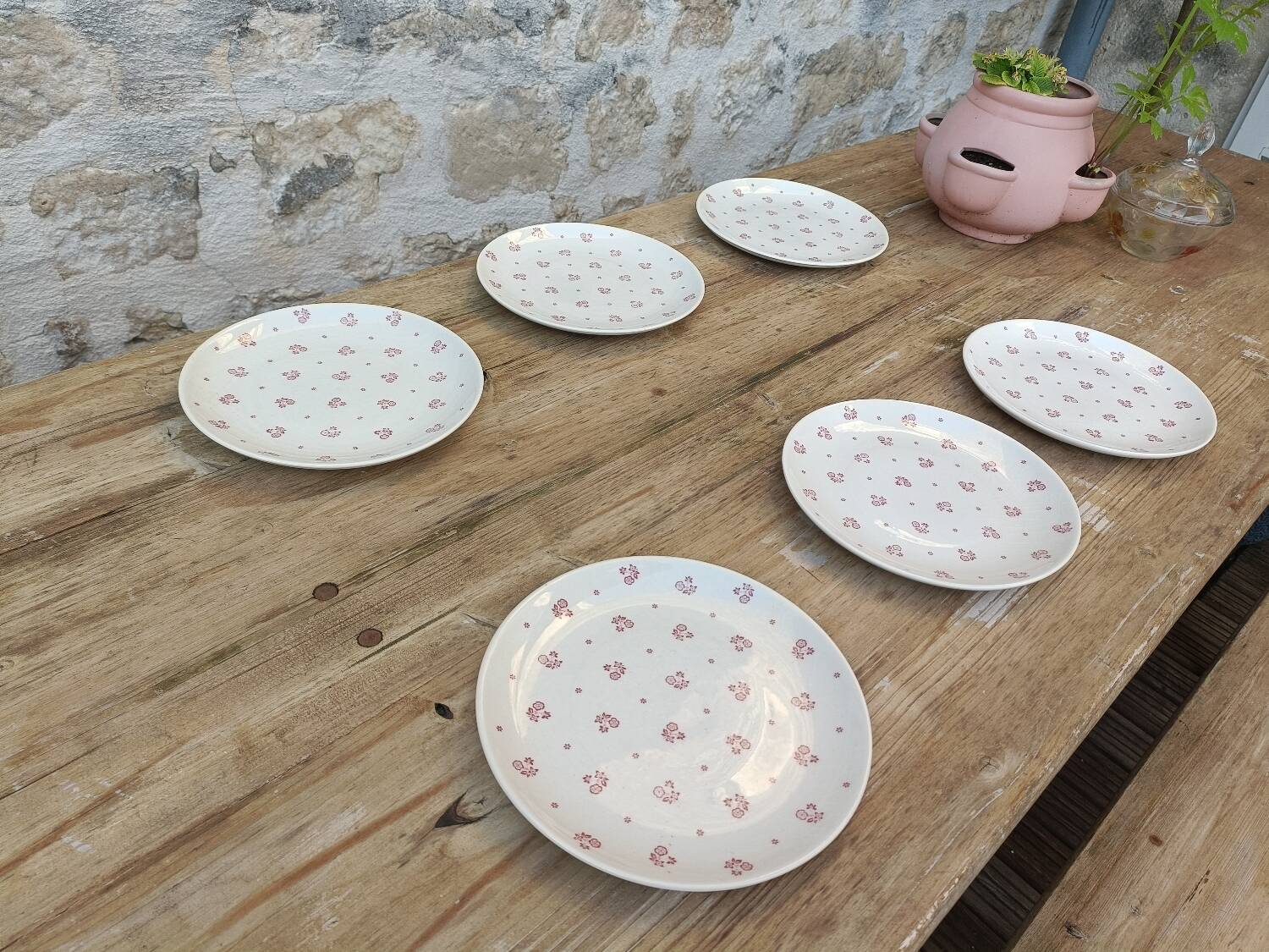 Six assiettes à dessert Gien