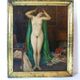 Peinture à l'huile originale d'époque représentant une femme nue