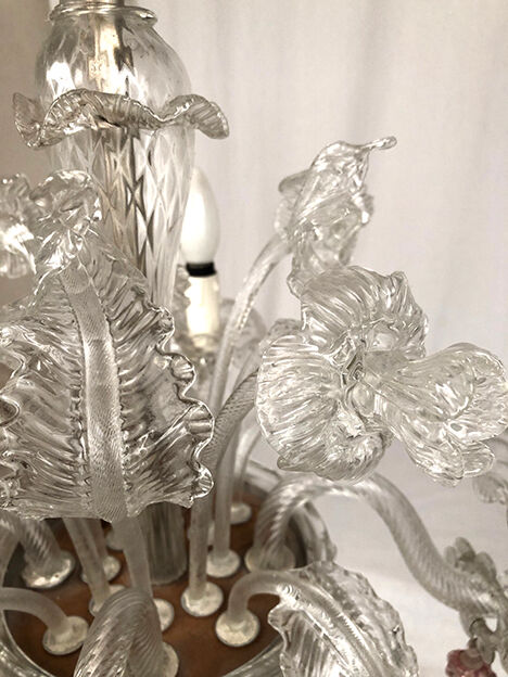Murano glass chandelier with four arms of light, late nineteenth century