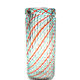 Ribbed Murano glass vase with half filigree decoration