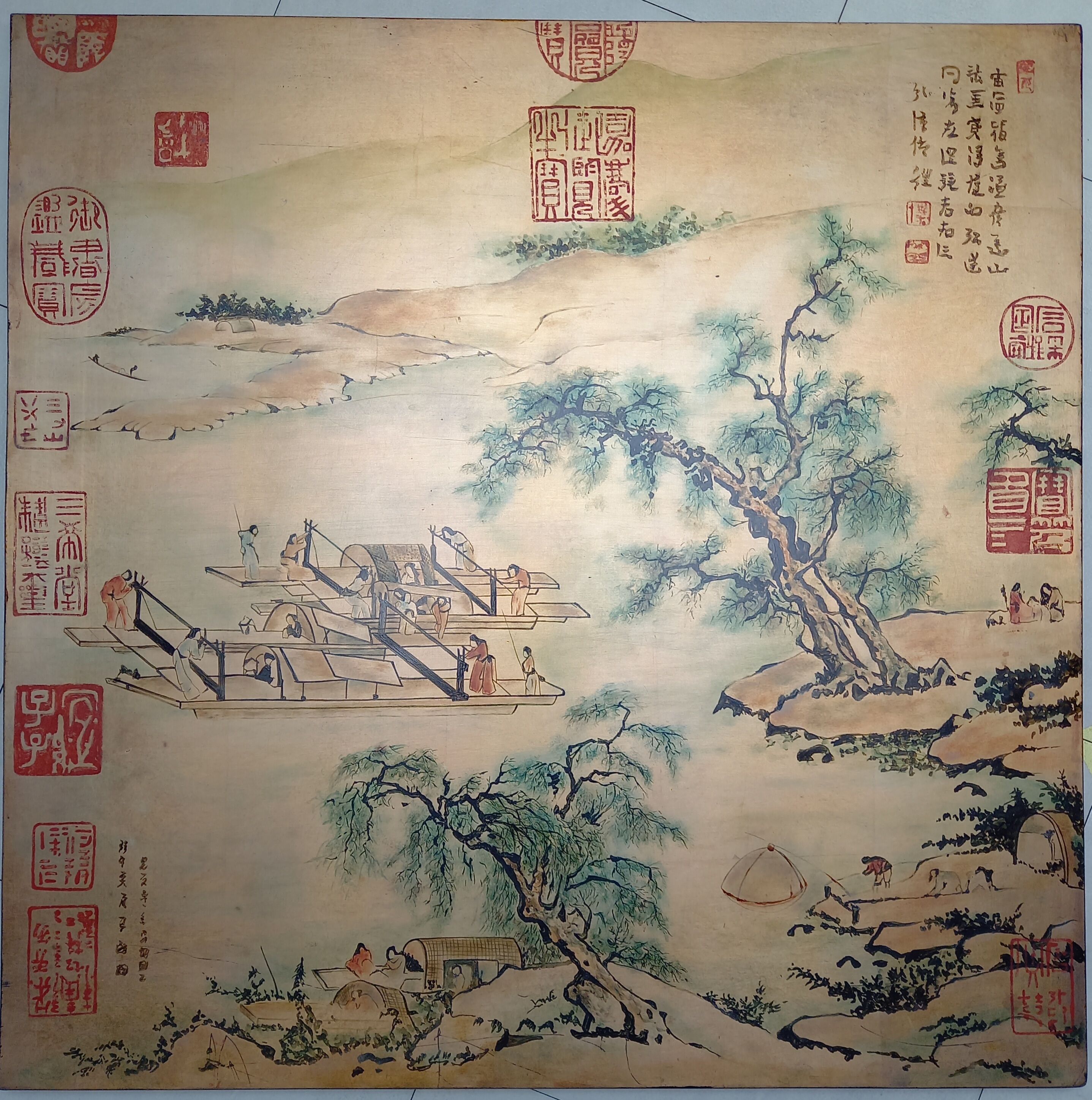 Asian boats and landscapes