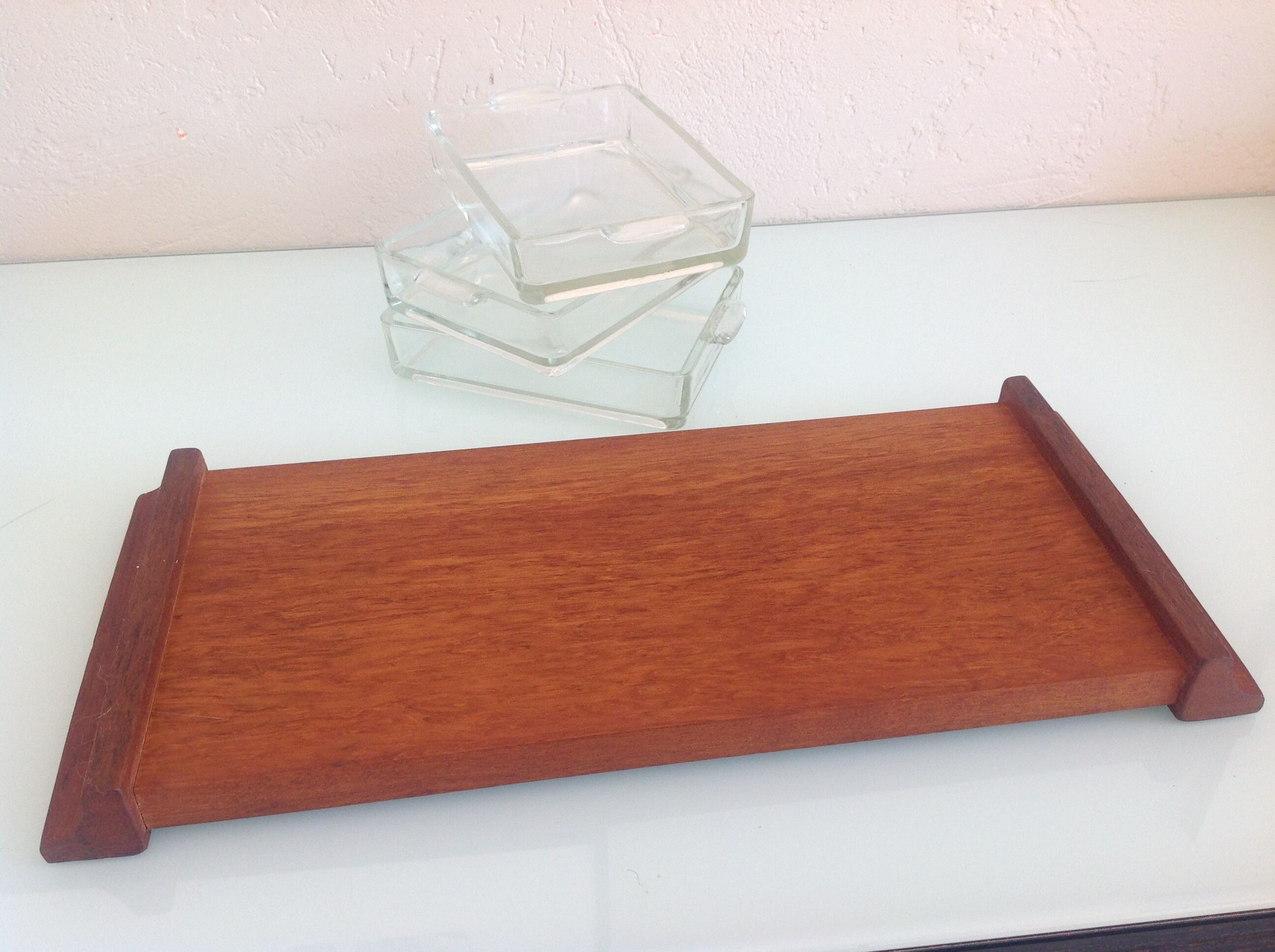 Servant tray in Scandinavian style teak / vintage 60s-70s
