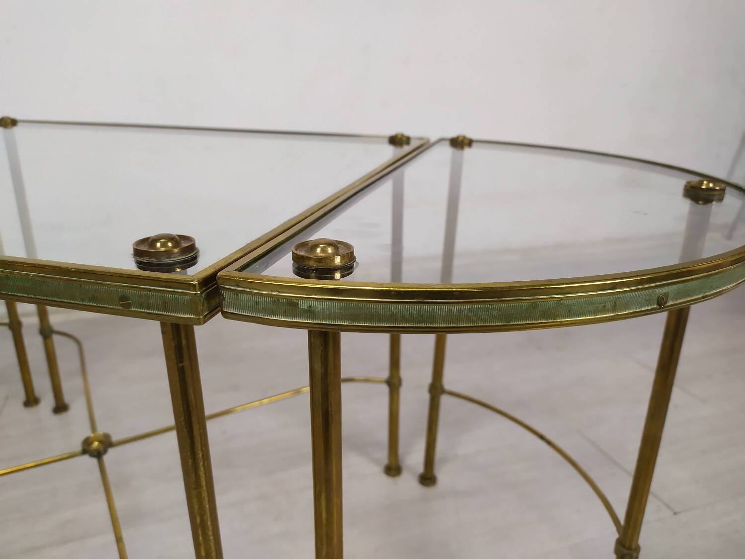 Golden brass coffee tables