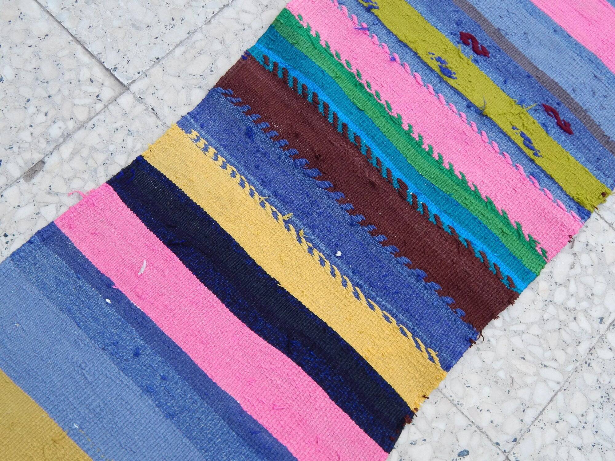 Vintage Turkish hallway rug 47x248 cm