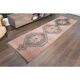 1970s Turkish Oushak Handmade Wool Cotton Pink Runner Rug 100x349