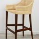 Wooden and rattan bar stool, France