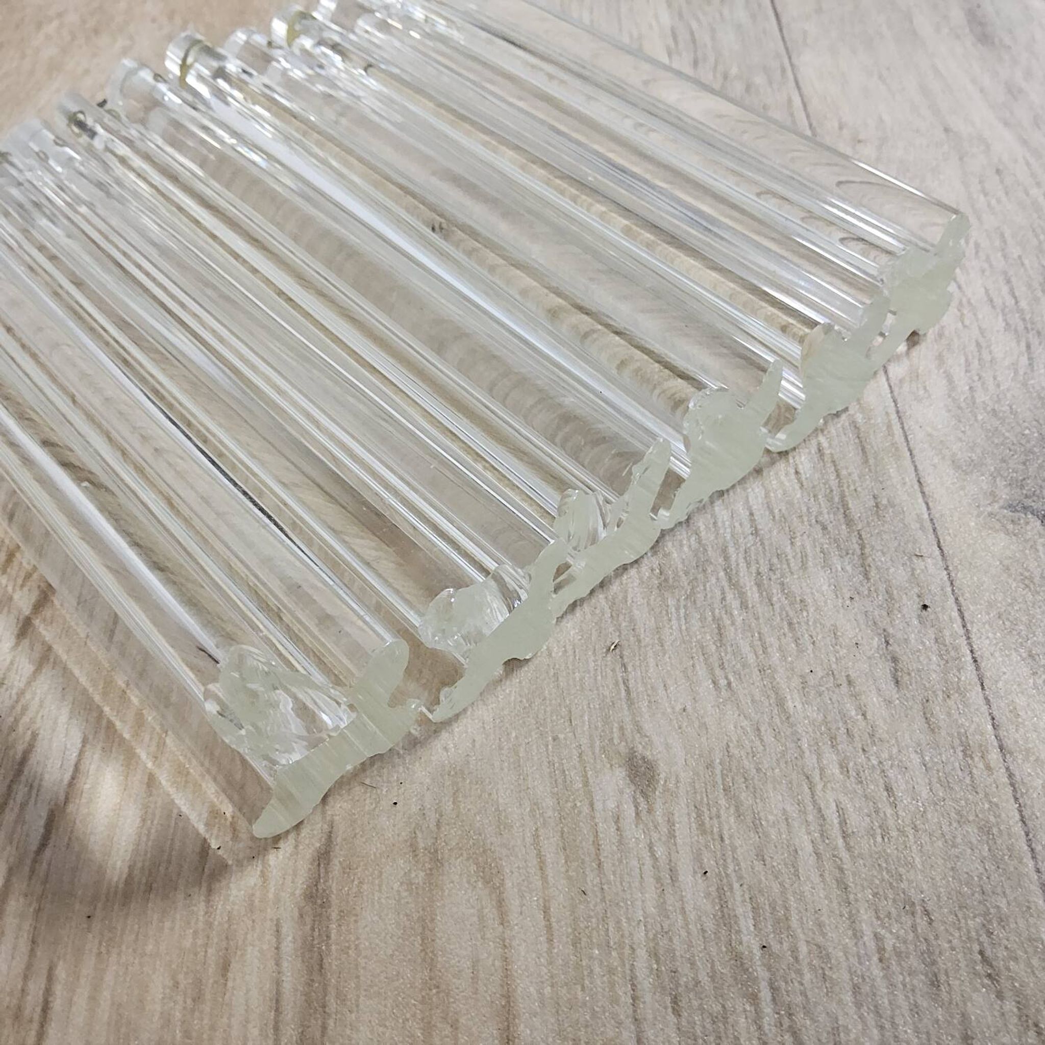 Vintage Italian crystal chandelier Venini Triedi Murano (1960s)