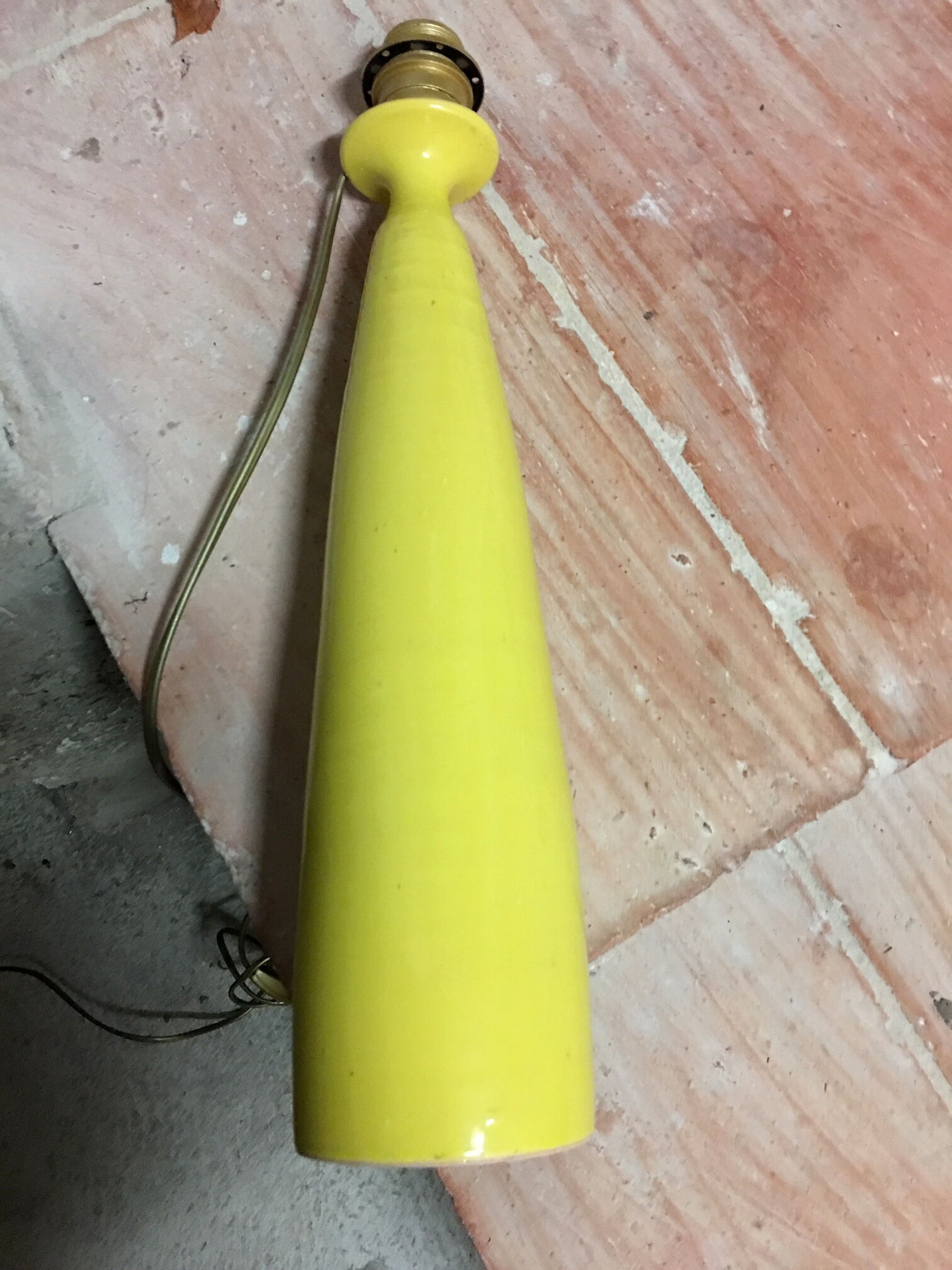 Yellow ceramic lamps pair