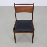 4x dining chair in teak, 1960s new upholstery