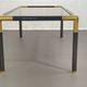 Gunmetal gold metal and smoked glass coffee table from the 70s