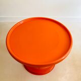Orange round coffee table, Italy 60s