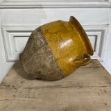 Confit pot in yellow glazed terracotta late 19th century