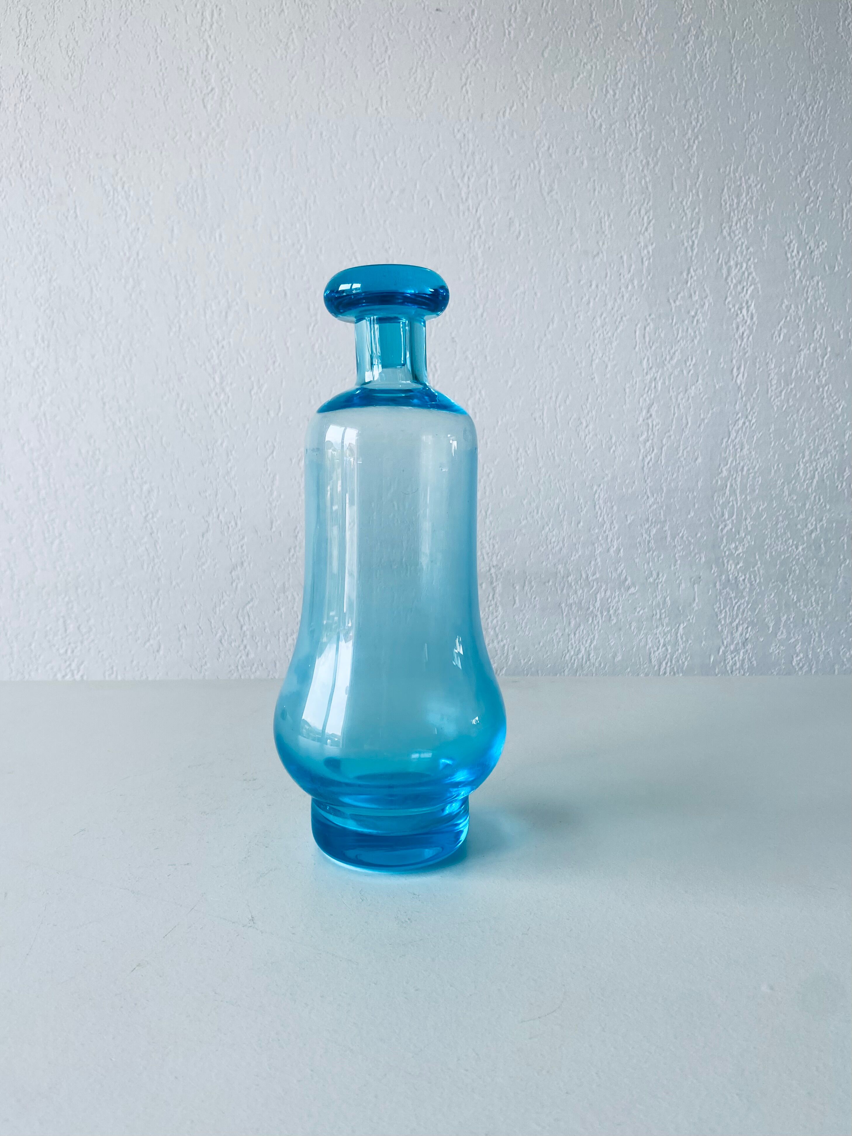 Blue glass decanter