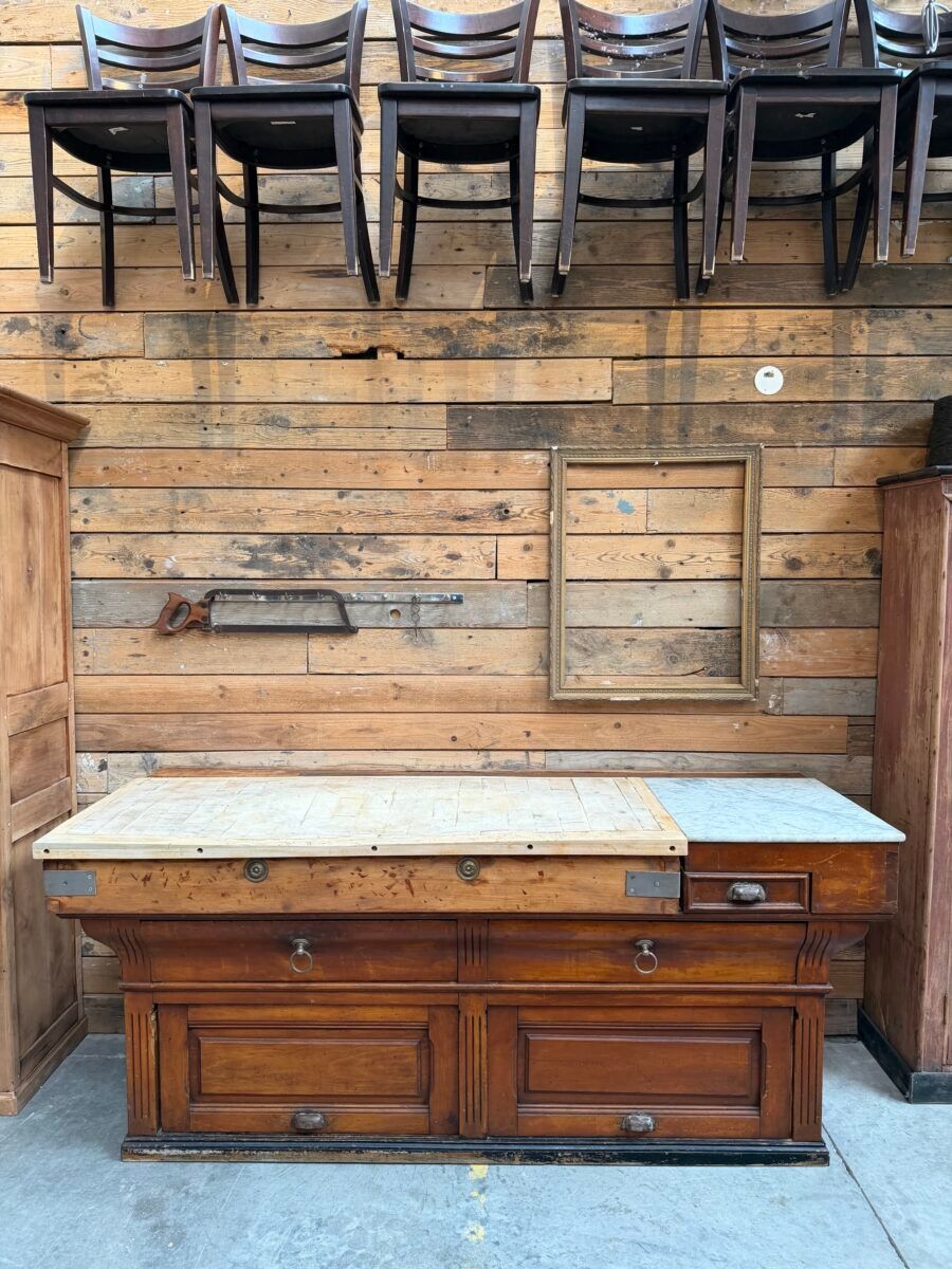 Large butcher's block from the late 19th century.