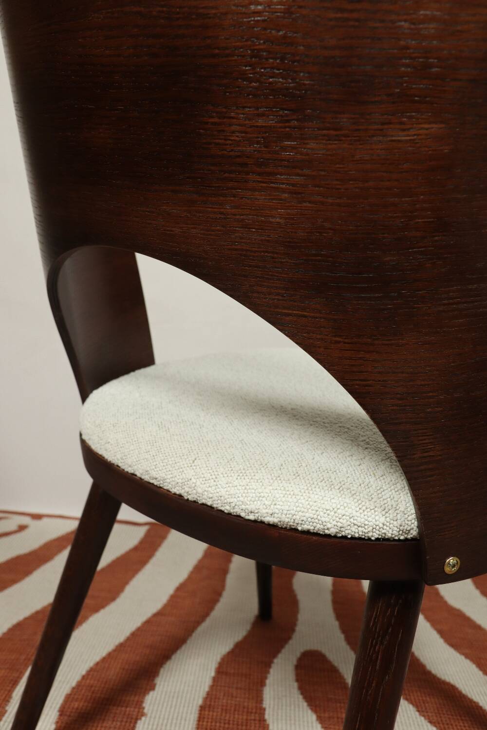 Dining chairs set of 4 oak wood white pearl buckle