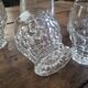 molded glass glasses with geometric decoration – France, 1950s