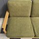 green fabric and wood 3 seat sofa 1960s