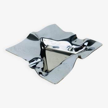 Chromed stainless steel designer ashtray