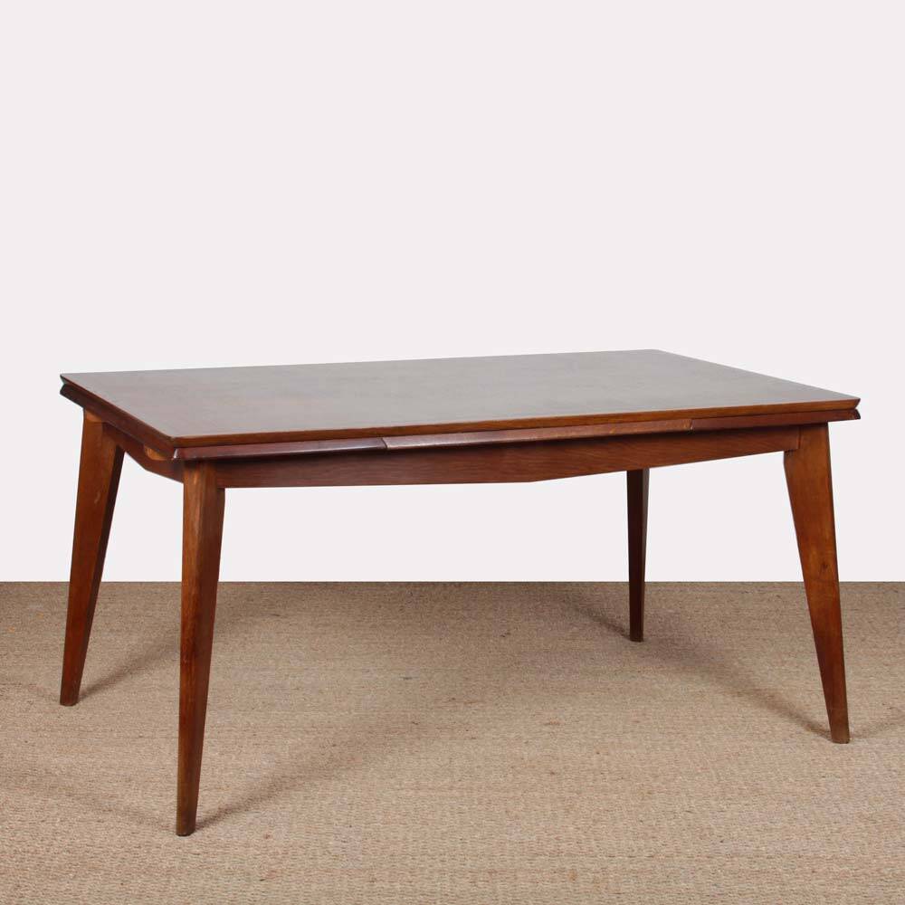 Rectangular extendable dining table from the 1950s.