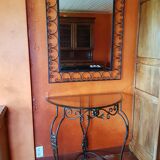Console  fer forgé 1/2 lune