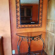 Wrought iron console half moon