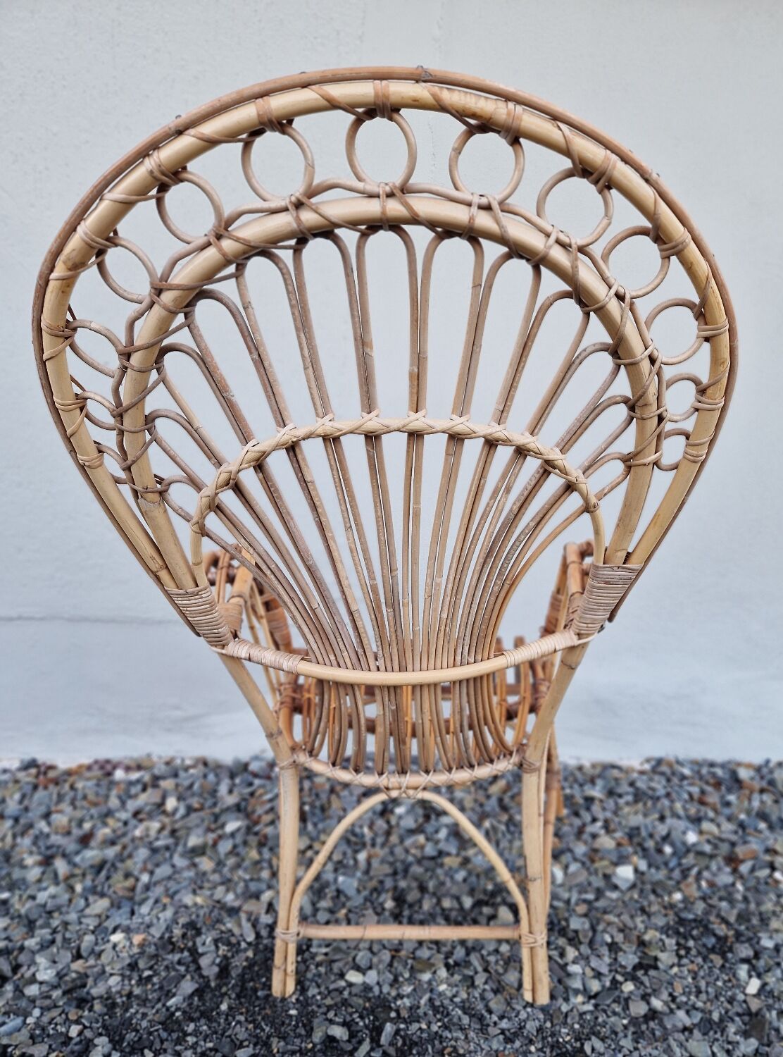 Emmanuelle style rattan wicker armchair