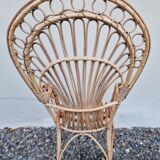 Emmanuelle style rattan wicker armchair
