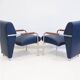 Pair of blue Niccola sun loungers by Andrea Branzi for Zanotta