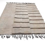 Dirty Gray & Black Hemp Kilim Rug, 161x235Cm