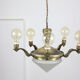 Lustre vintage en laiton et verre, années 40