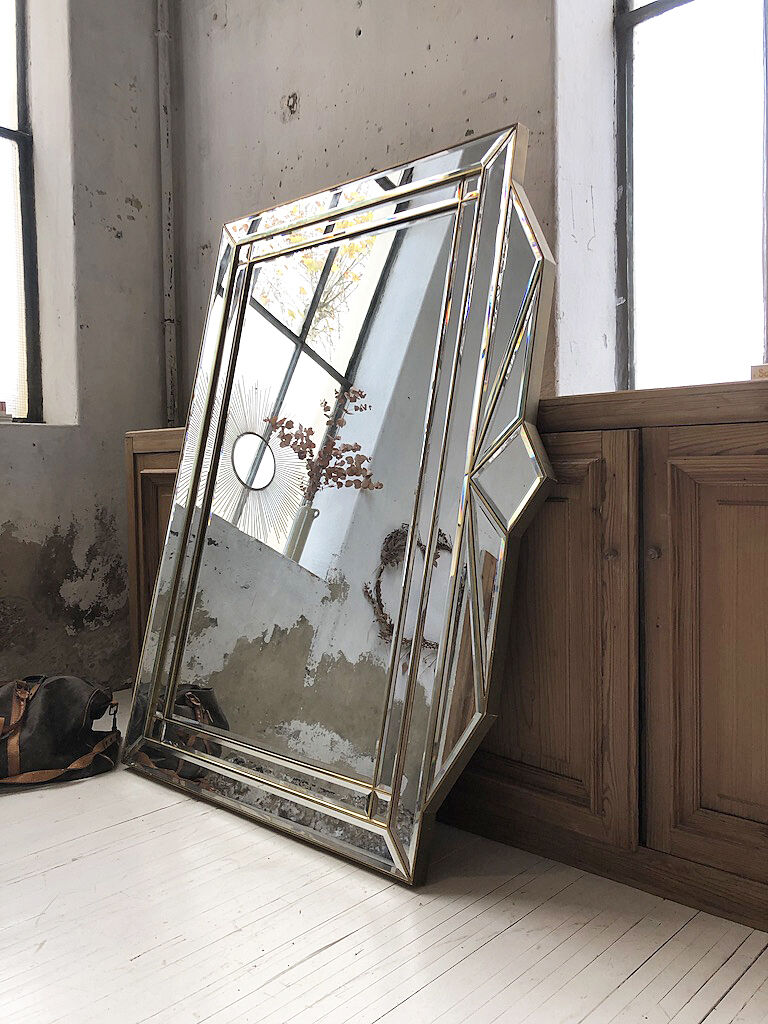 Italian design milked gold mirror