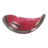 Val St-Lambert crystal pocket emptier design. In ruby red crystal. With label. Dim 17.5 x 13.5 xm