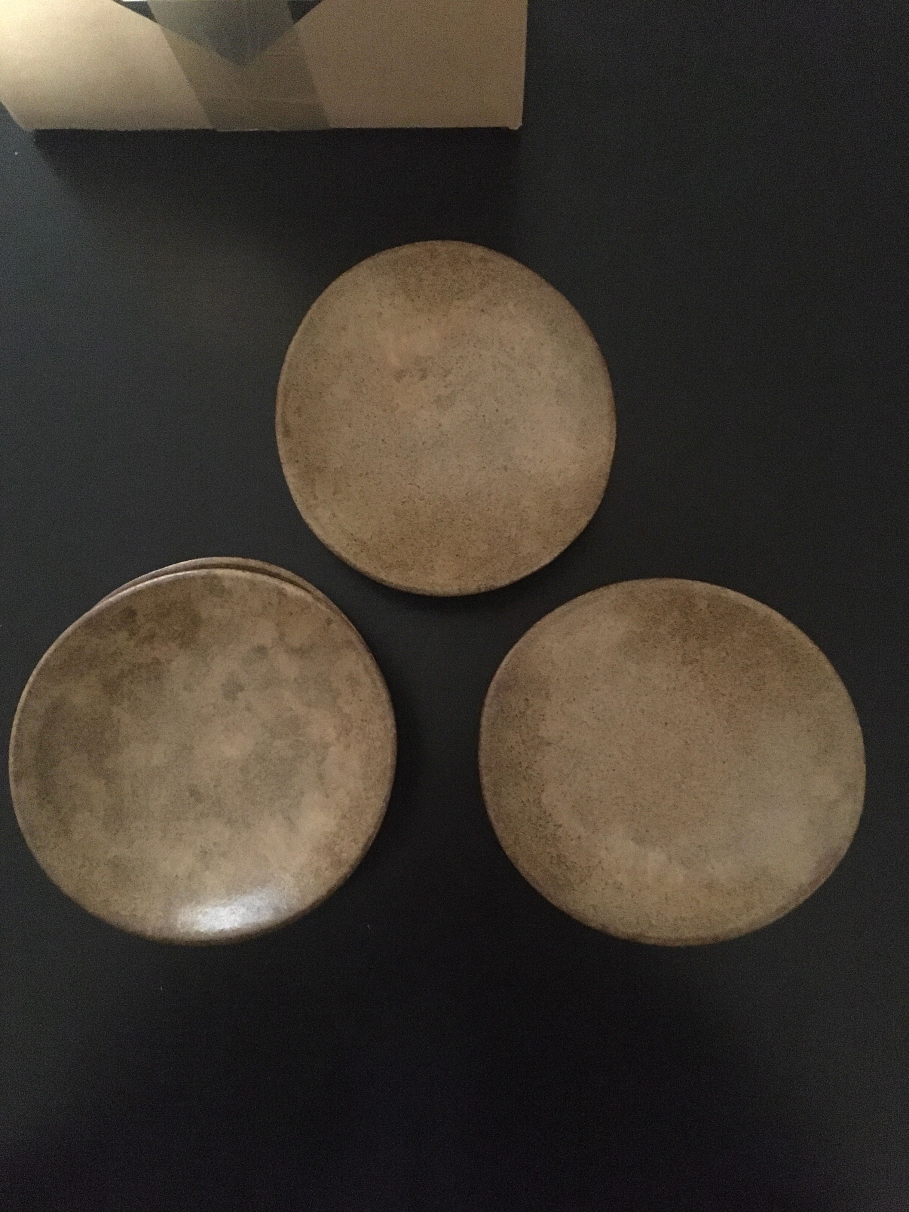Set of ceramic bread plates