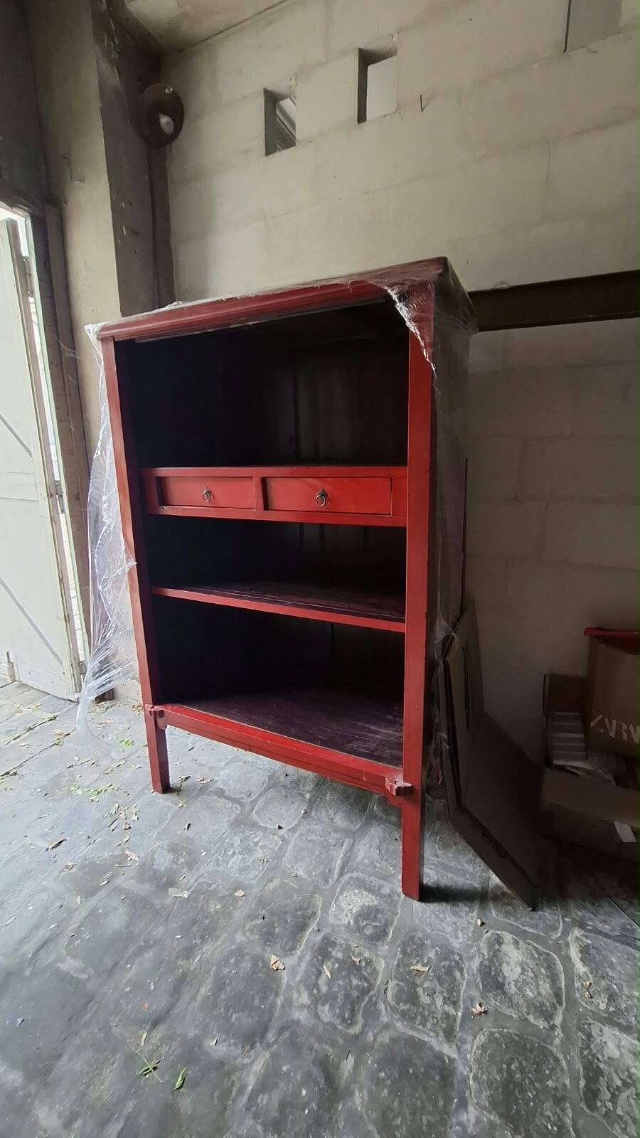Armoire Chinoise Rouge - 19 Eme siècle
