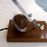 Lampe Art Déco, saturne & opaline bleue 1930'