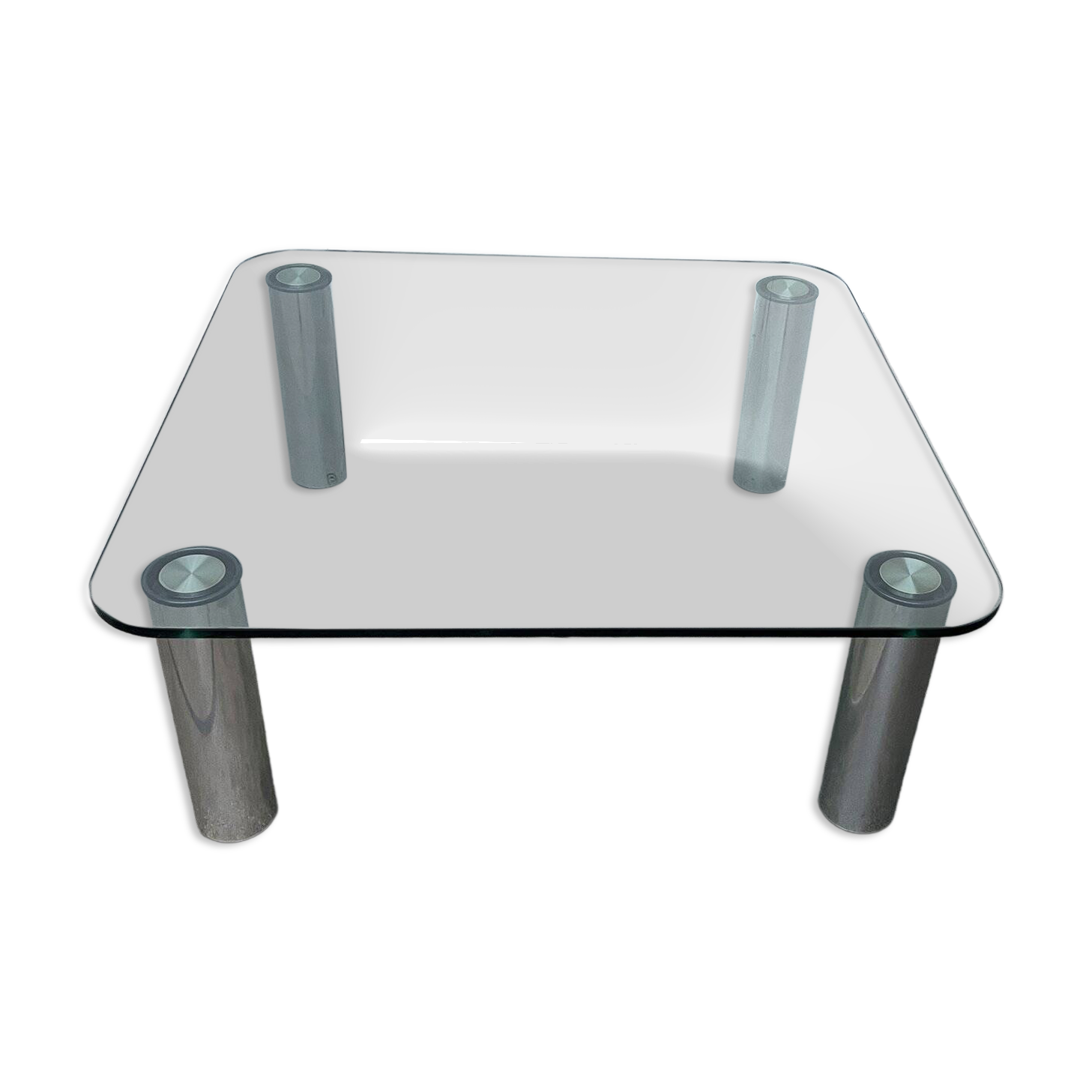 Table basse postmoderne Marcuso en verre par Marco Zanuso pour Zanotta, années 1960