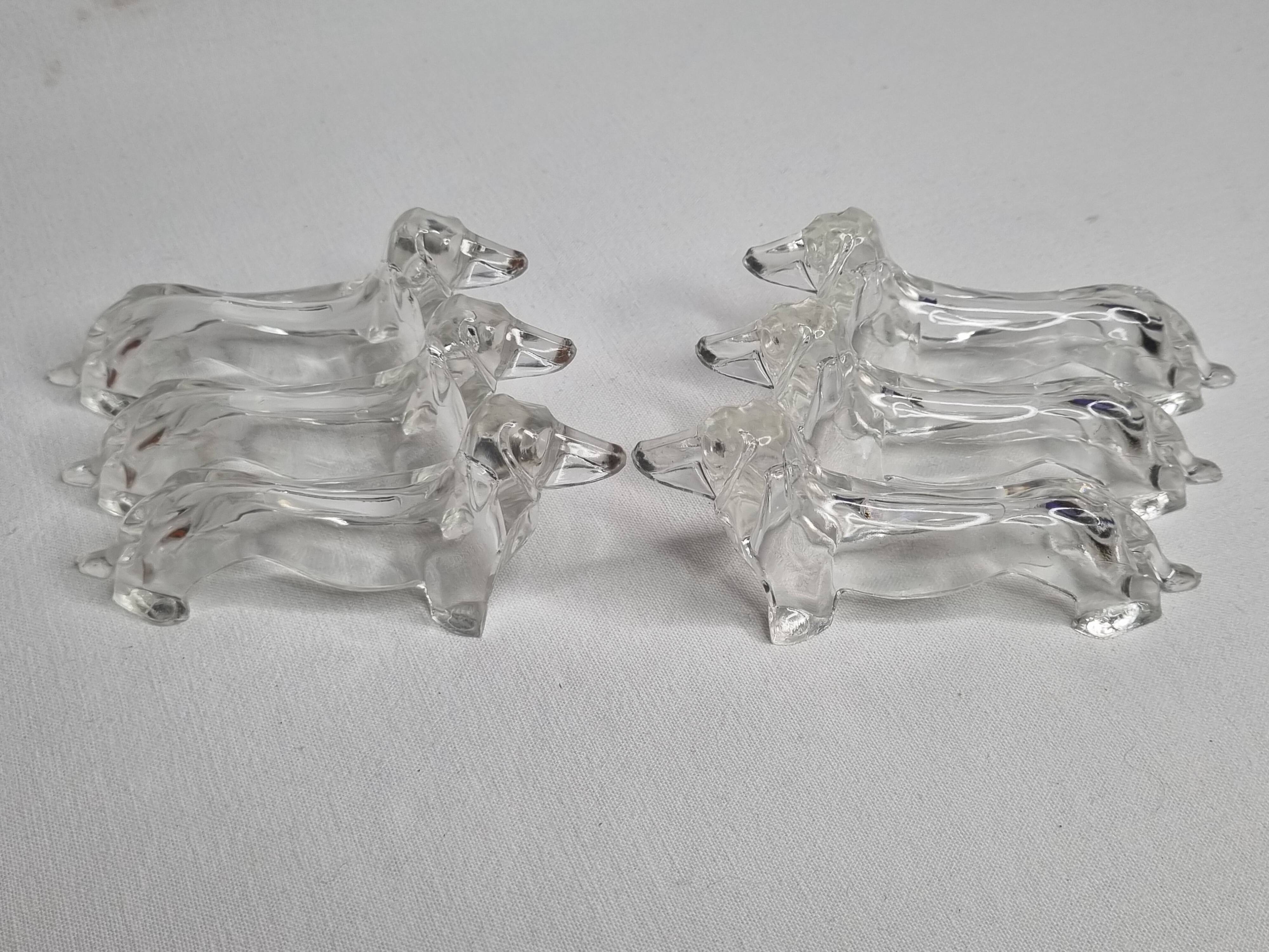 Set of 12 vintage dachshund knife holders, 70s