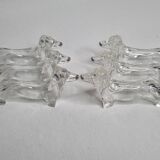 Set of 12 vintage dachshund knife holders, 70s