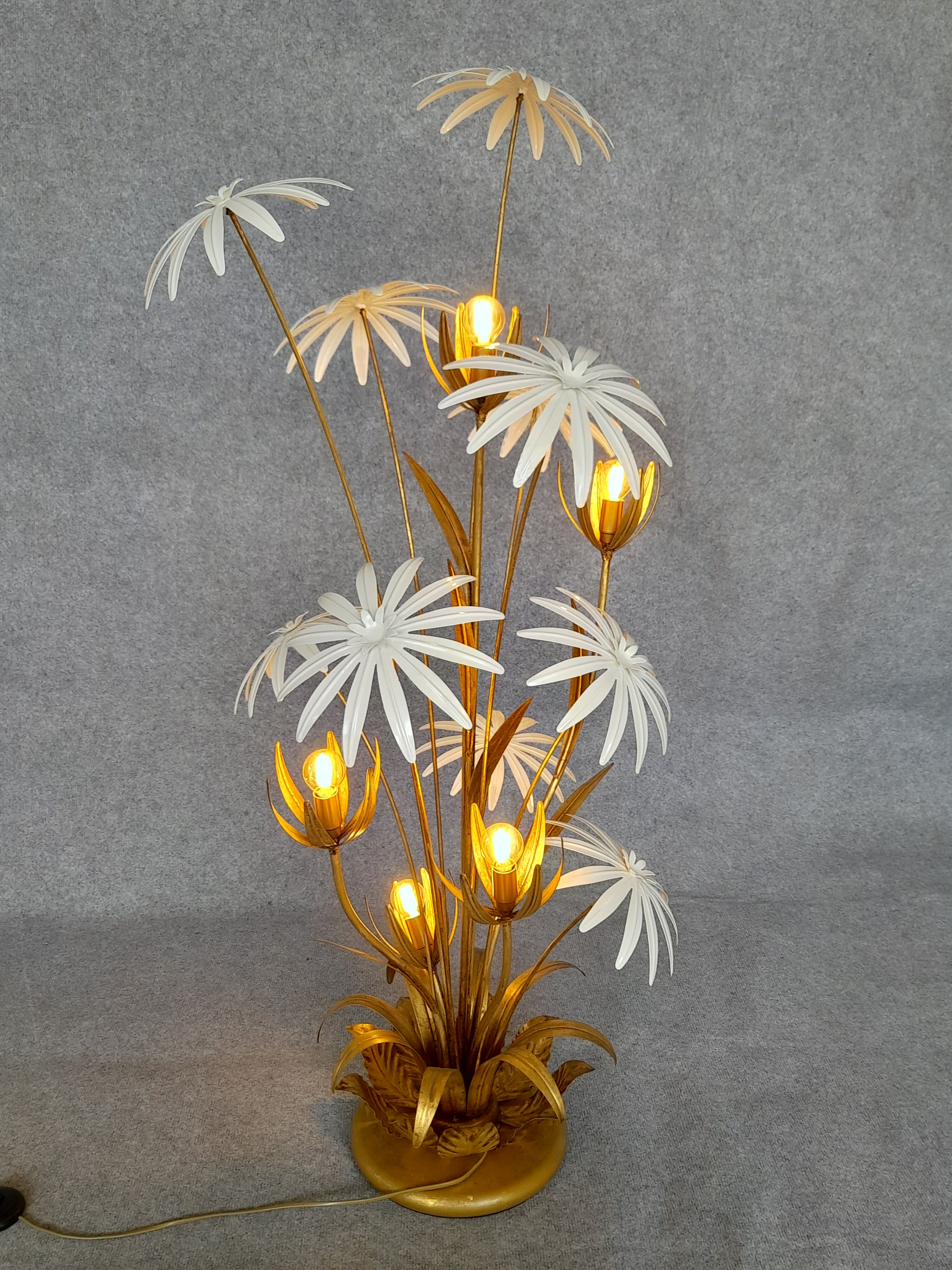 Vintage floral floor lamp hans kogl