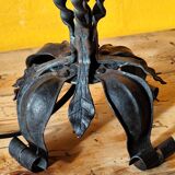 Old metal lamp and fake candle