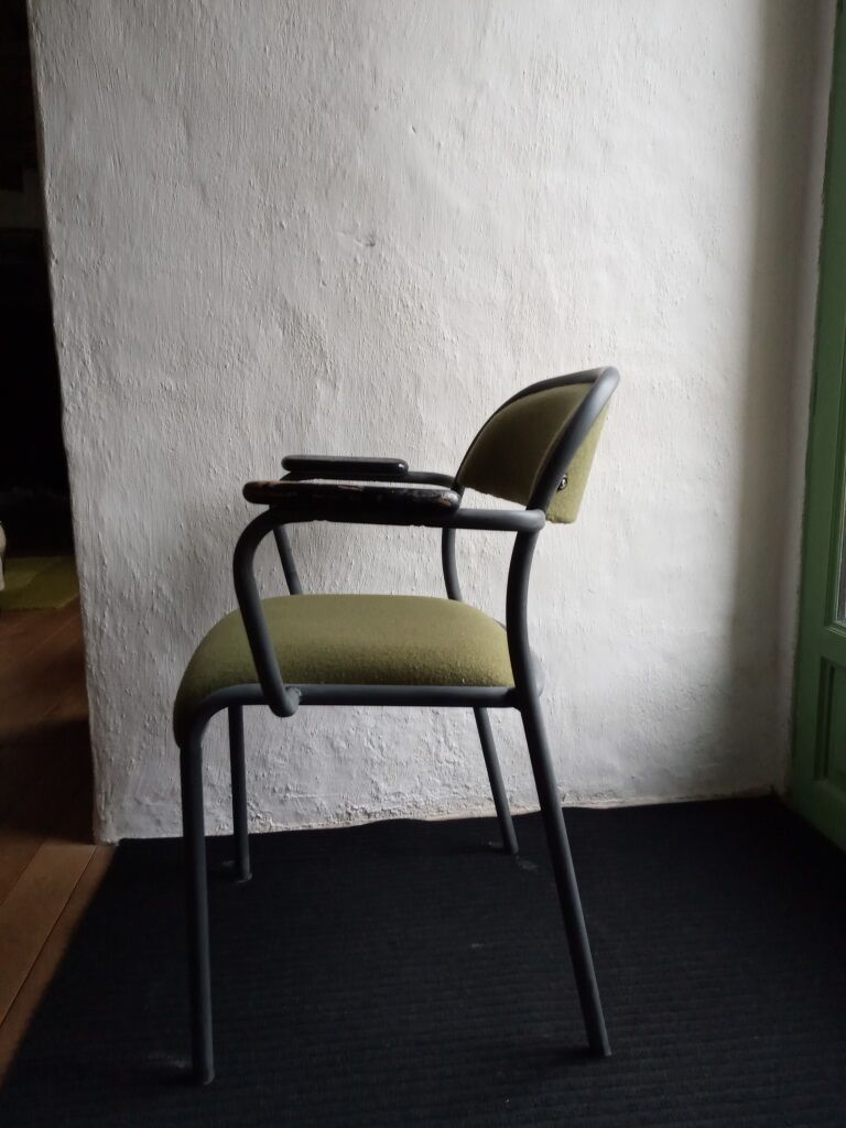 Metal and fabric armchair