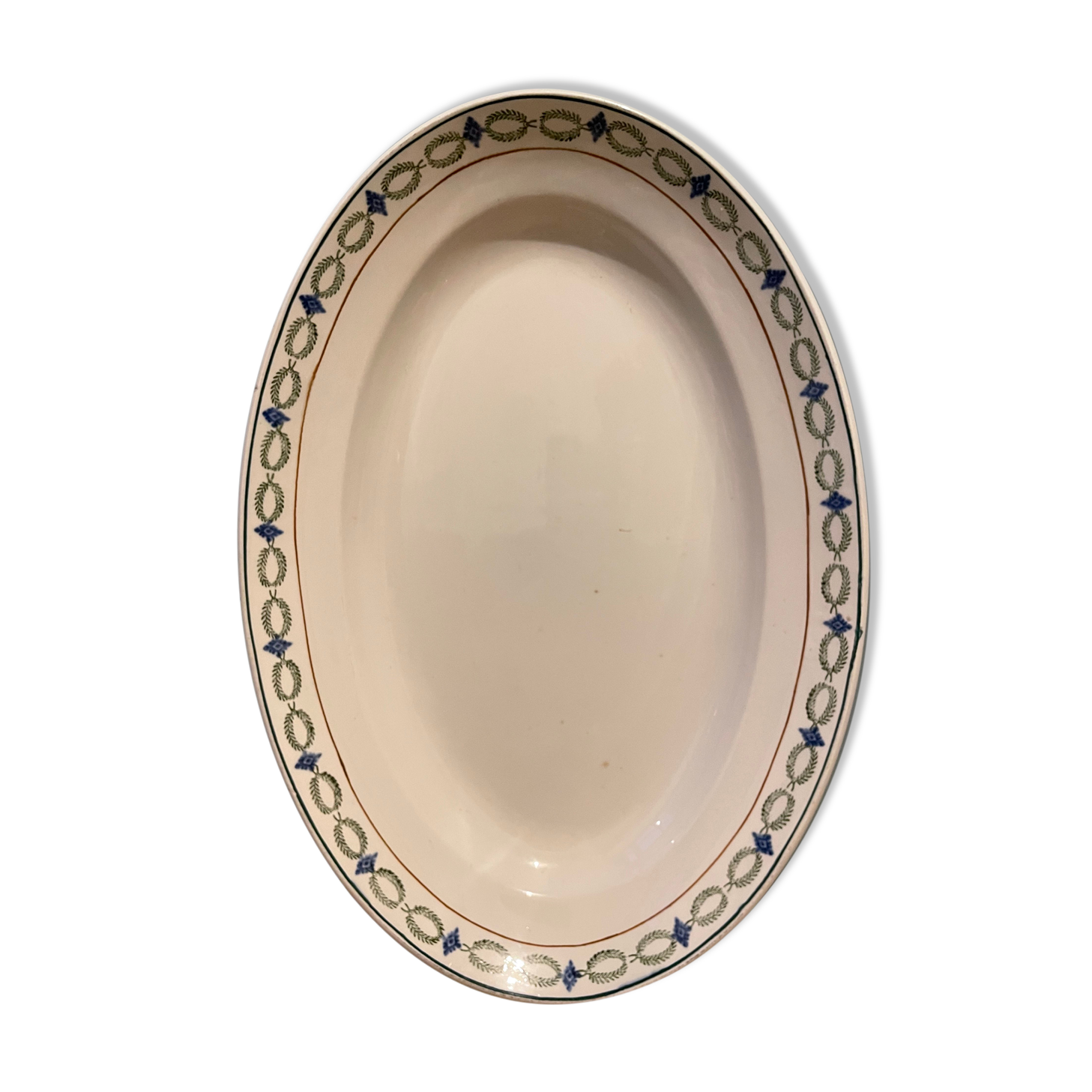 Oval flat Terre de Fer XIXth in St Amand earthenware