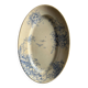 Plat de présentation oval bleu avec oiseaux