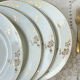 6 flat plates porcelain Limoges golden white