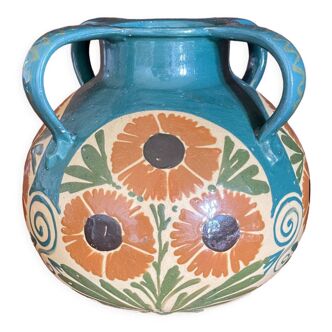 Art Nouveau Elchinger vase with sunflowers